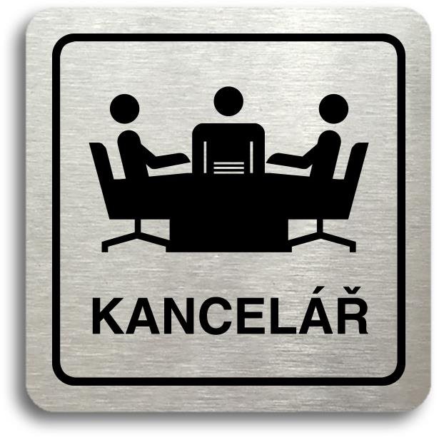 Accept Piktogram „kancelária“ (80 × 80 mm) (strieborná tabuľka – čierna tlač)