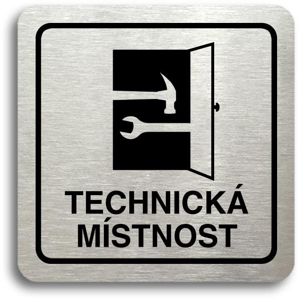 Accept Piktogram „technická místnost" (80 × 80 mm) (strieborná tabuľka – čierna tlač)