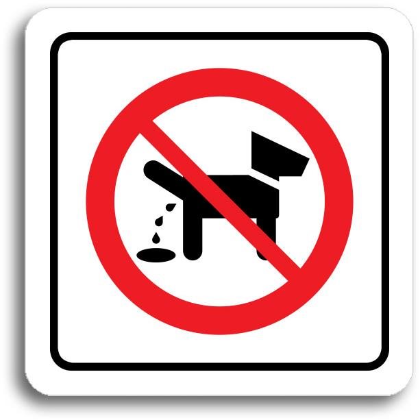 Accept Piktogram „zákaz venčenia zvierat“ (80 × 80 mm) (biela tabuľka – farebná tlač)