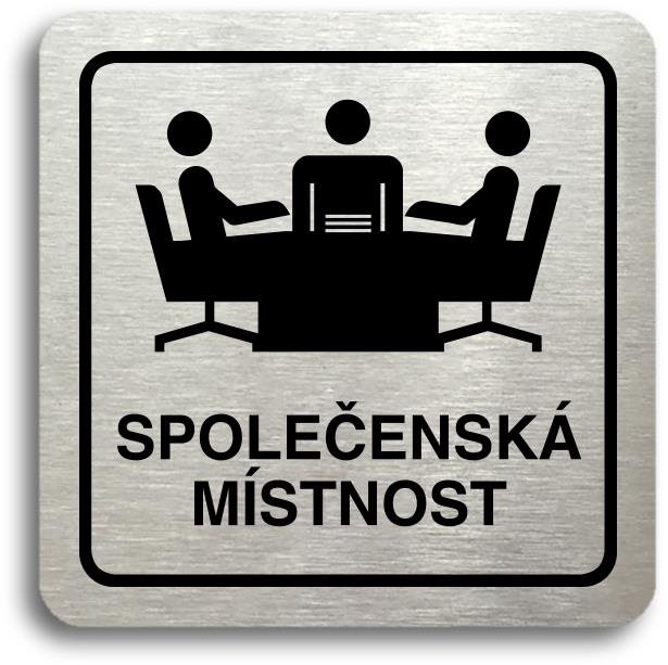 Accept Piktogram „společenská místnost" (80 × 80 mm) (strieborná tabuľka – čierna tlač)