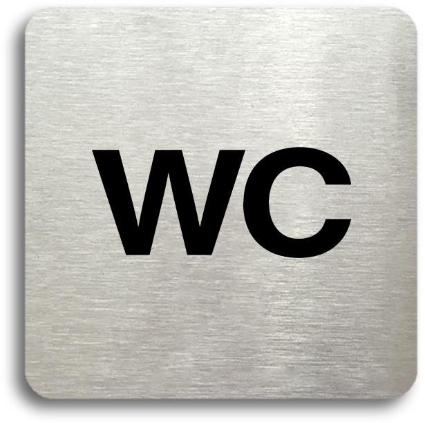 Accept Piktogram „WC" (80 × 80 mm) (strieborná tabuľka – čierna tlač bez rámčeka)