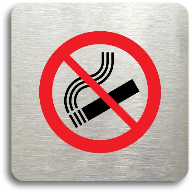 Accept Piktogram „zákaz kouření" (80 × 80 mm) (strieborná tabuľka – farebná tlač bez rámčeka)