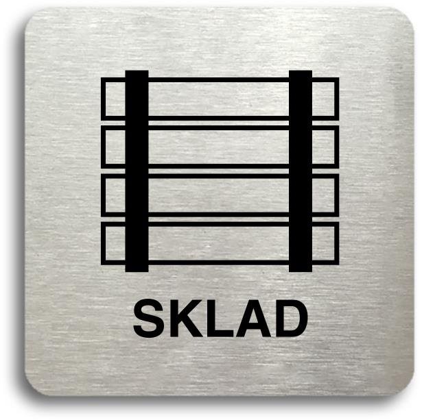 Accept Piktogram „sklad“ (80 × 80 mm) (strieborná tabuľka – čierna tlač bez rámčeka)