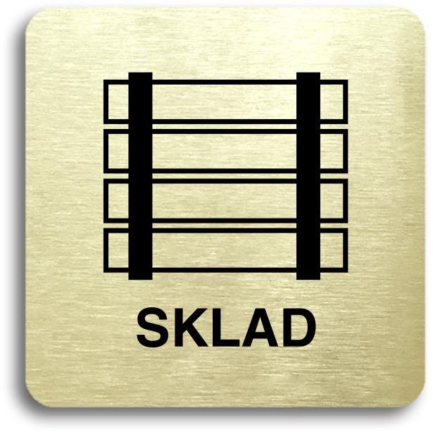 Accept Piktogram „sklad“ (80 × 80 mm) (zlatá tabuľka – čierna tlač bez rámika)