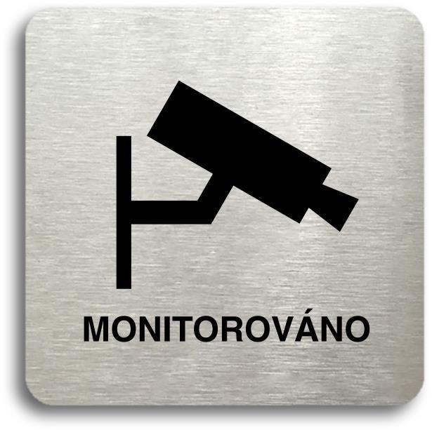 Accept Piktogram „monitorováno" (80 × 80 mm) (stříbrná tabuľka – čierna tlač bez rámčeka)