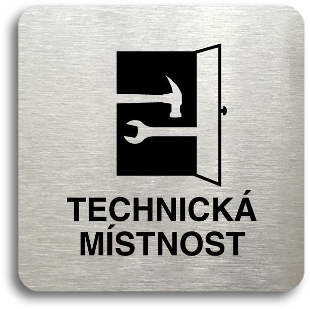 Accept Piktogram „technická místnost" (80 × 80 mm) (strieborná tabuľka – čierna tlač bez rámčeka)
