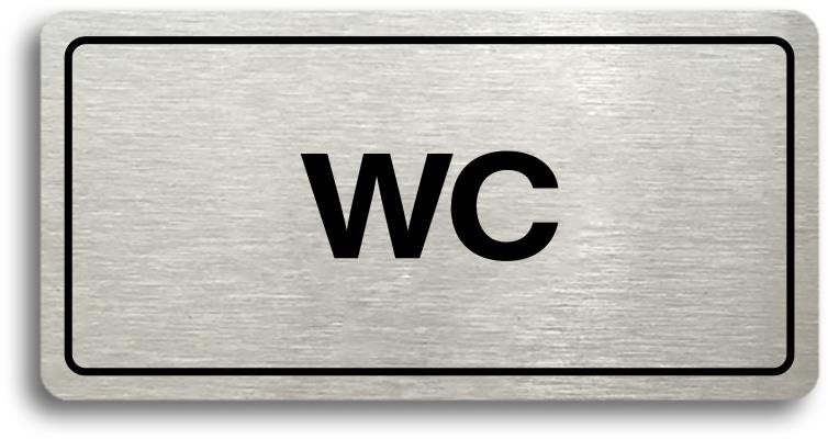 Accept Piktogram „WC“ (160 × 80 mm) (strieborná tabuľka – čierna tlač)
