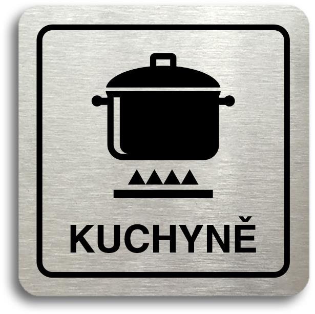 Accept Piktogram " kuchyne II" (80 × 80 mm) (strieborná tabuľka - čierna tlač)