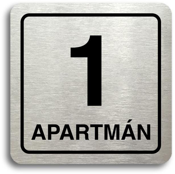 Accept Piktogram "1 apartmán" (80 × 80 mm) (strieborná tabuľka - čierna tlač)