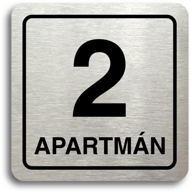 Accept Piktogram „2 apartmán" (80 × 80 mm) (strieborná tabuľka – čierna tlač)