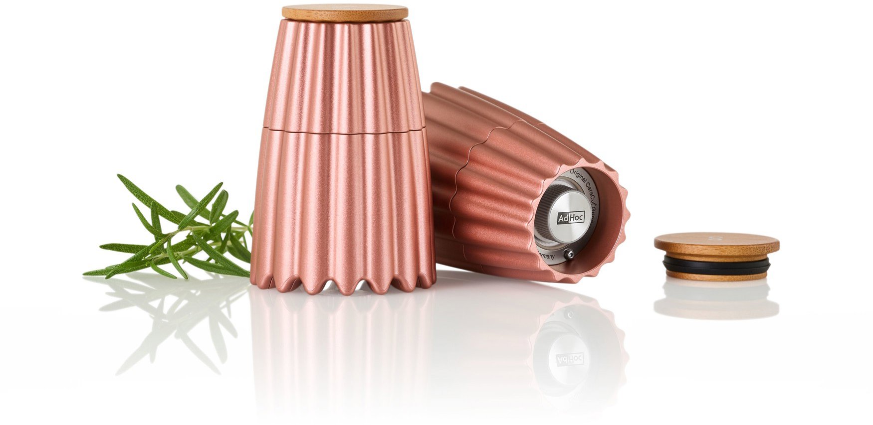 AdHoc Magnetický mlýnek na sůl a pepř MagTwo Rose gold 19,5 cm