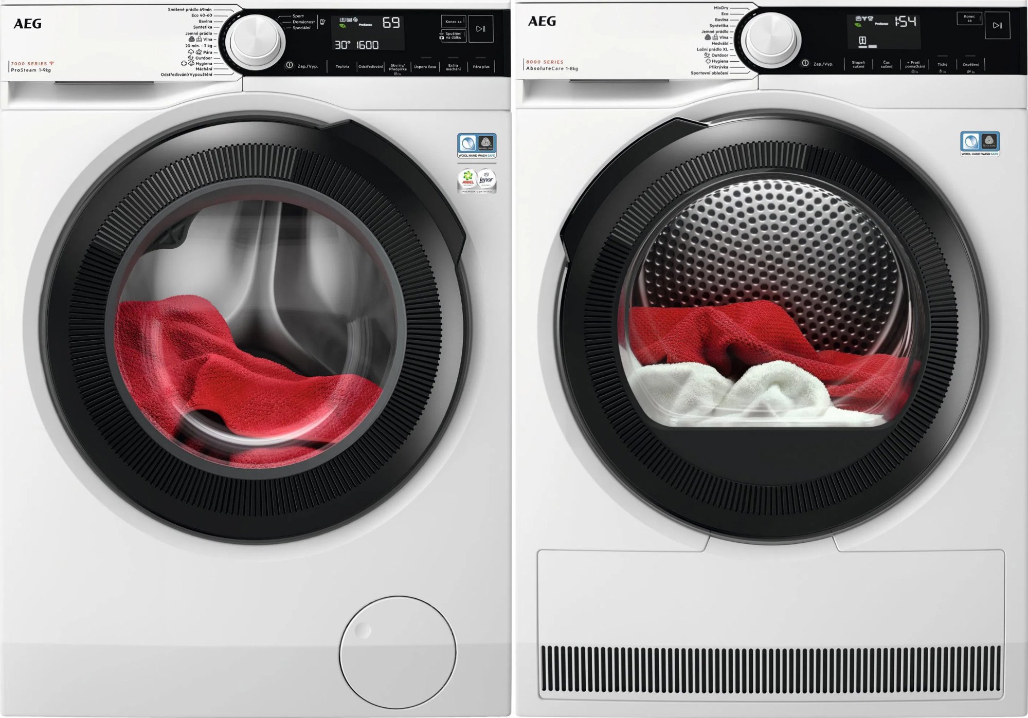 AEG 7000 ProSteam® LFR73964CC + AEG 8000 AbsoluteCare® TR8384C