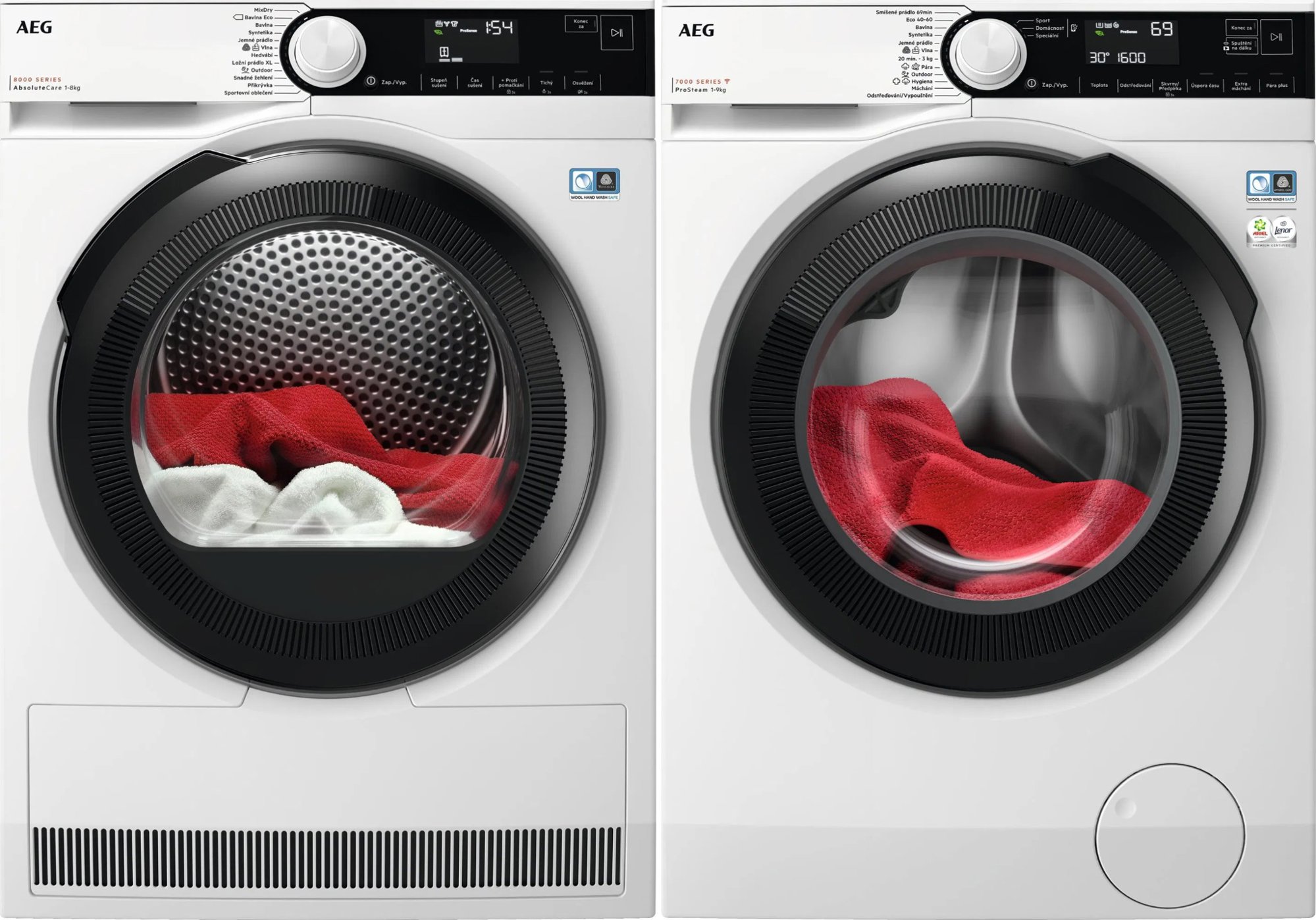 AEG 7000 ProSteam® LFR73964CC + AEG 8000 AbsoluteCare® TR838P4C