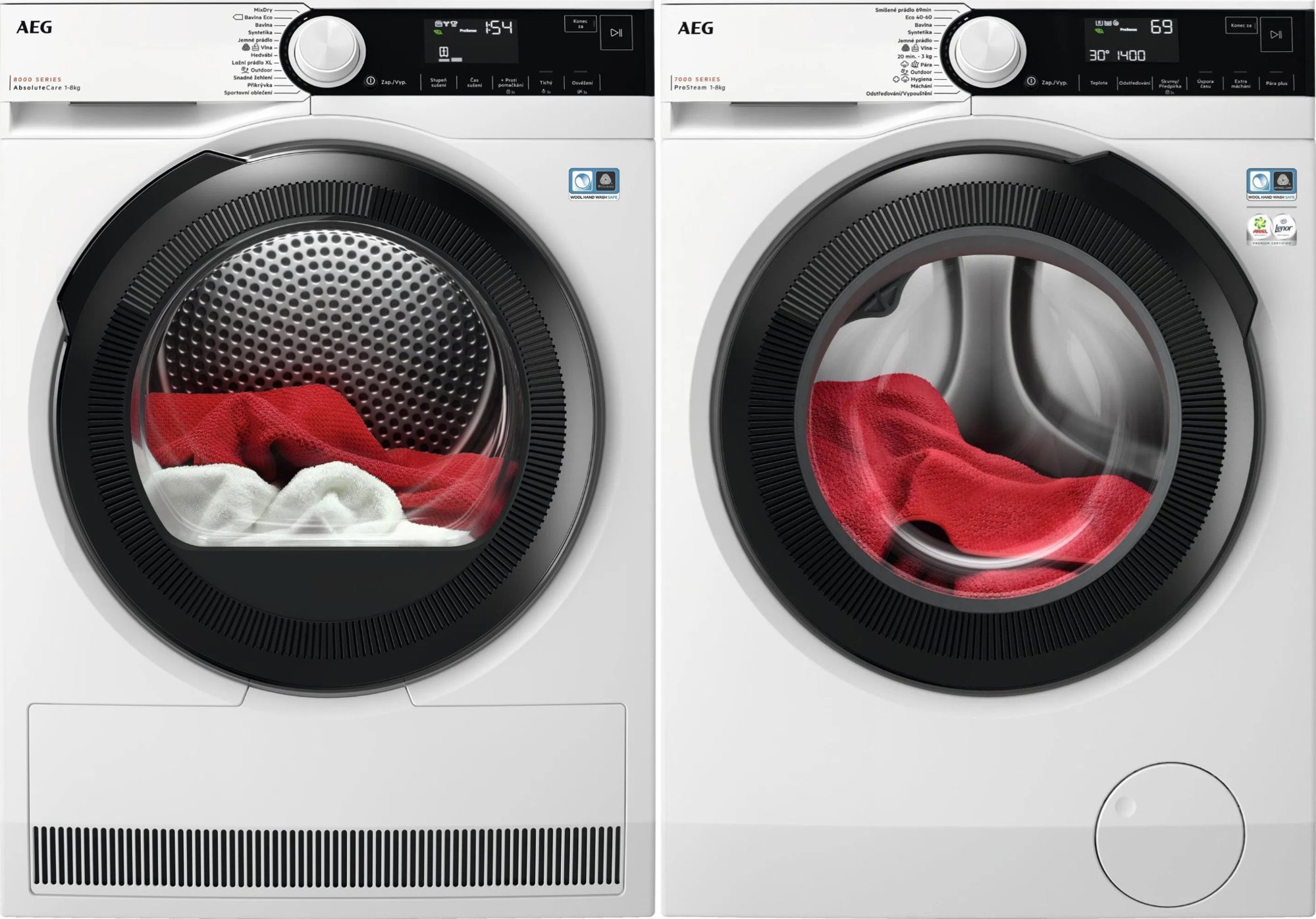 AEG 7000 ProSteam® LFR73844BC + AEG 8000 AbsoluteCare® TR838P4C