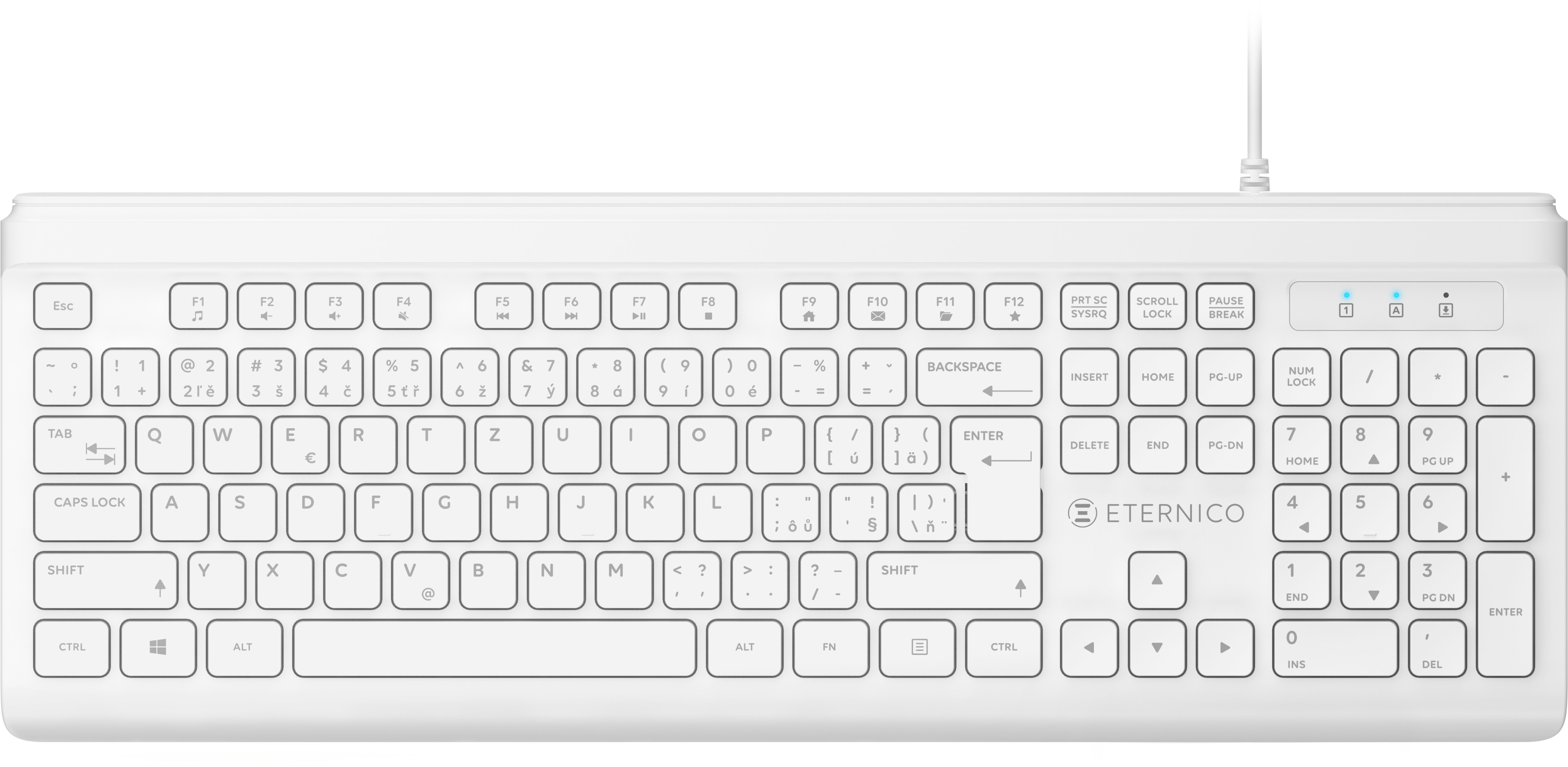 Eternico Home Keyboard Wired KD2020 biela – CZ/SK