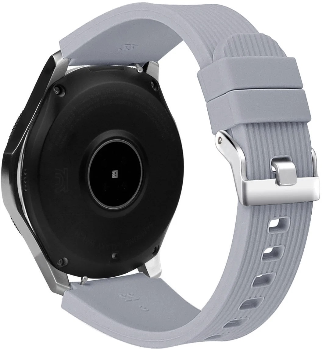Eternico Elegance Vertical Grain Silver Buckle universal Quick Release 22mm sivý