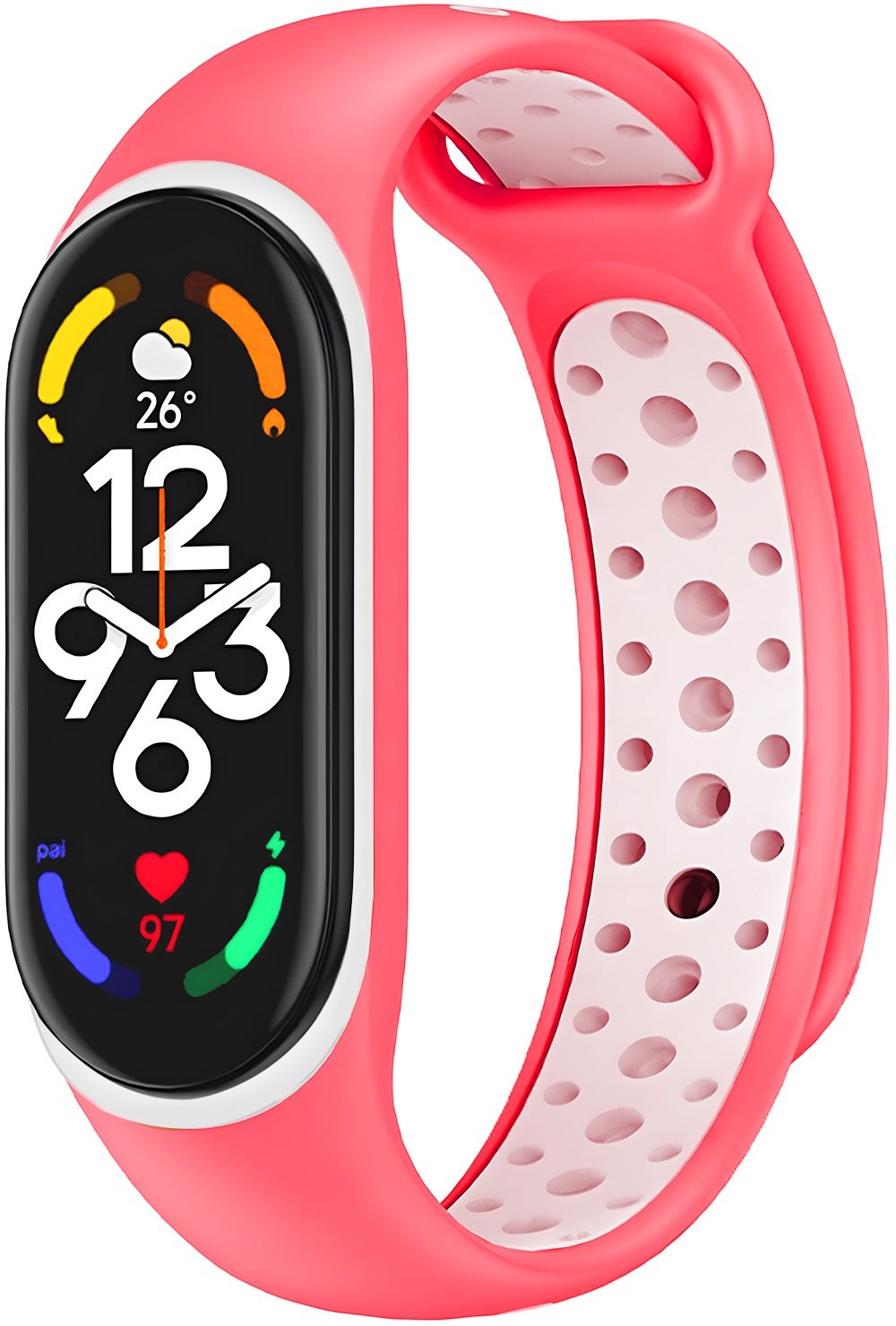 Eternico Sporty na Xiaomi Mi band 5/6/7 silk pink and white