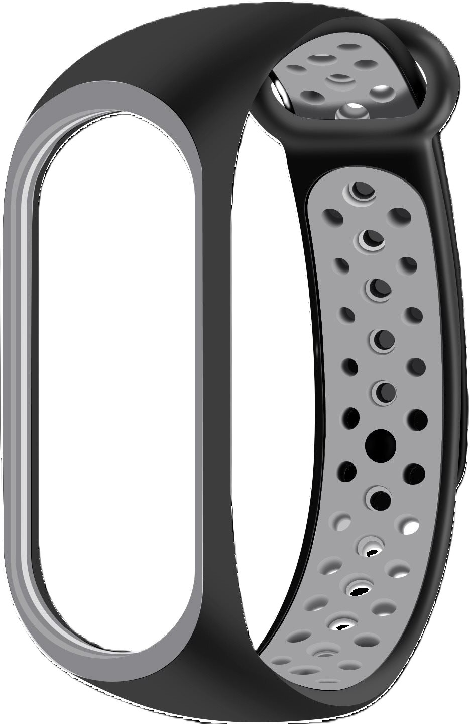 Eternico Sporty pre Xiaomi Mi band 5/6/7 solid black and gray