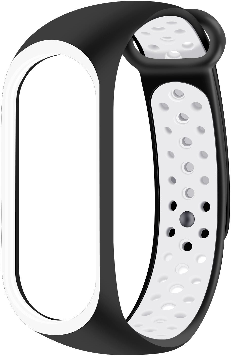 Eternico Sporty na Xiaomi Mi band 5/6/7 solid black and white
