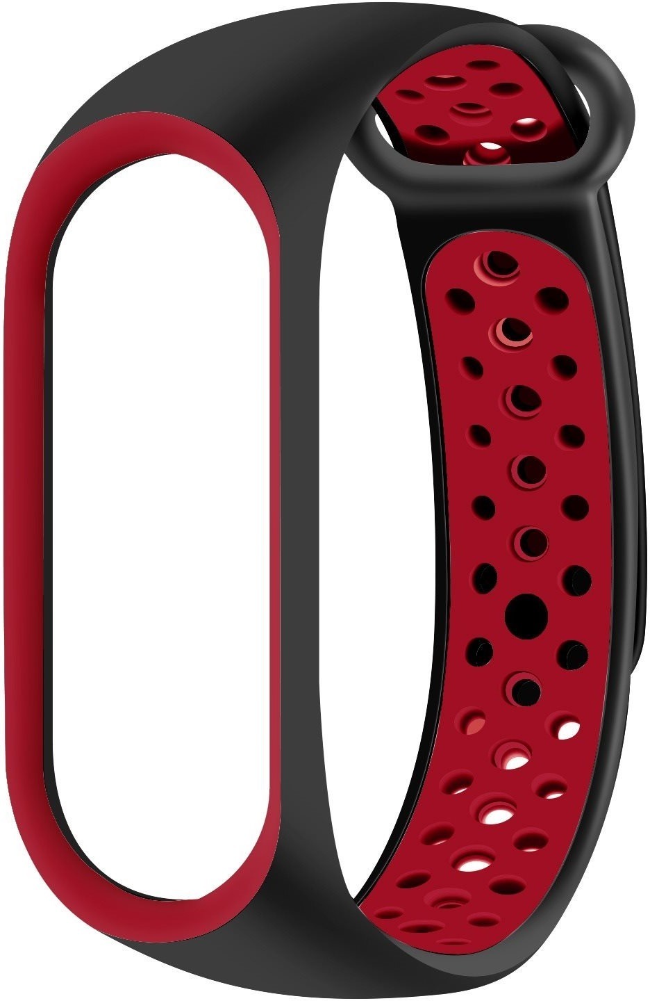 Eternico Sporty na Xiaomi Mi band 5/6/7 solid black and red