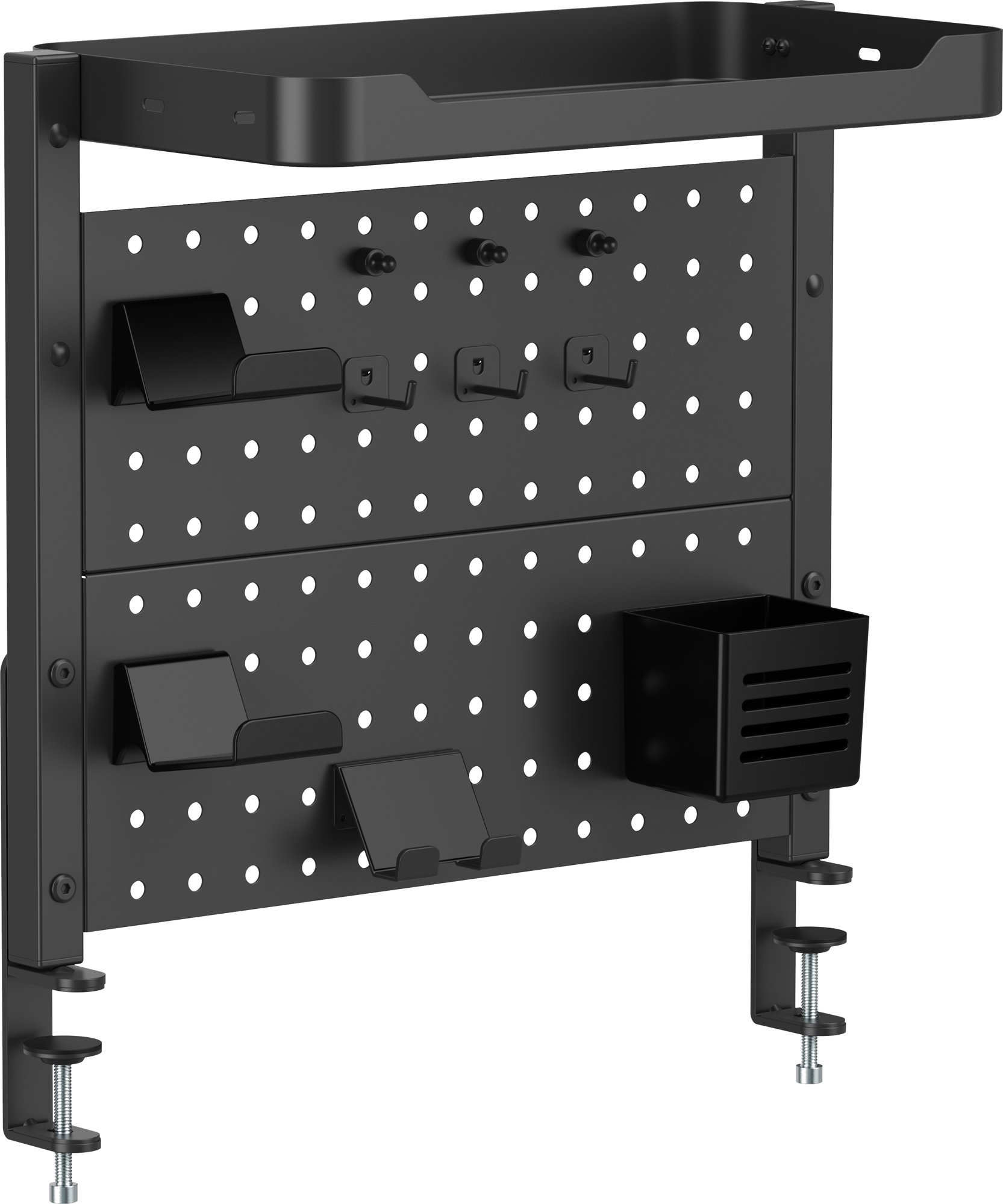 AlzaErgo Pegboard C40S Edge Shelf čierny