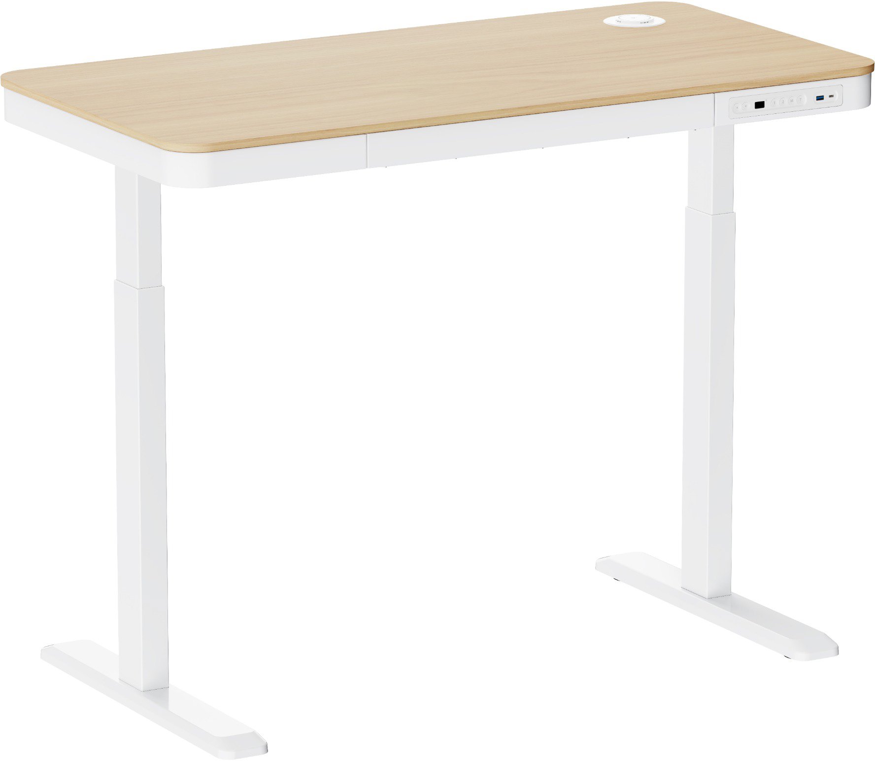 AlzaErgo Table ET6 AiO Charge 118 × 60 cm biely + doska lamino breza