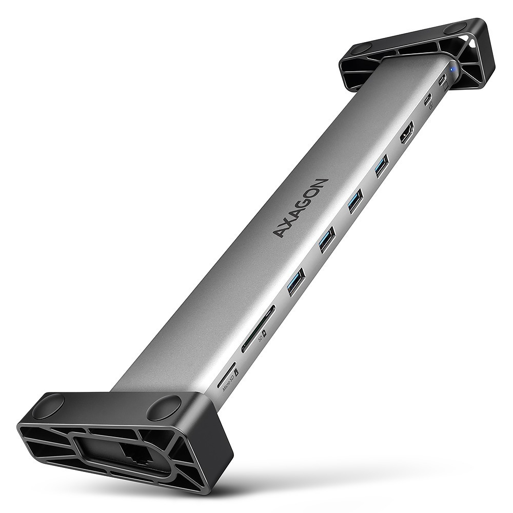 AXAGON HMC-10HLS 9-in-1 Docking Station, USB-C 5 Gbps, 4× USB-A, HDMI 4k/60 Hz, RJ-45, SD/mSD, PD 10