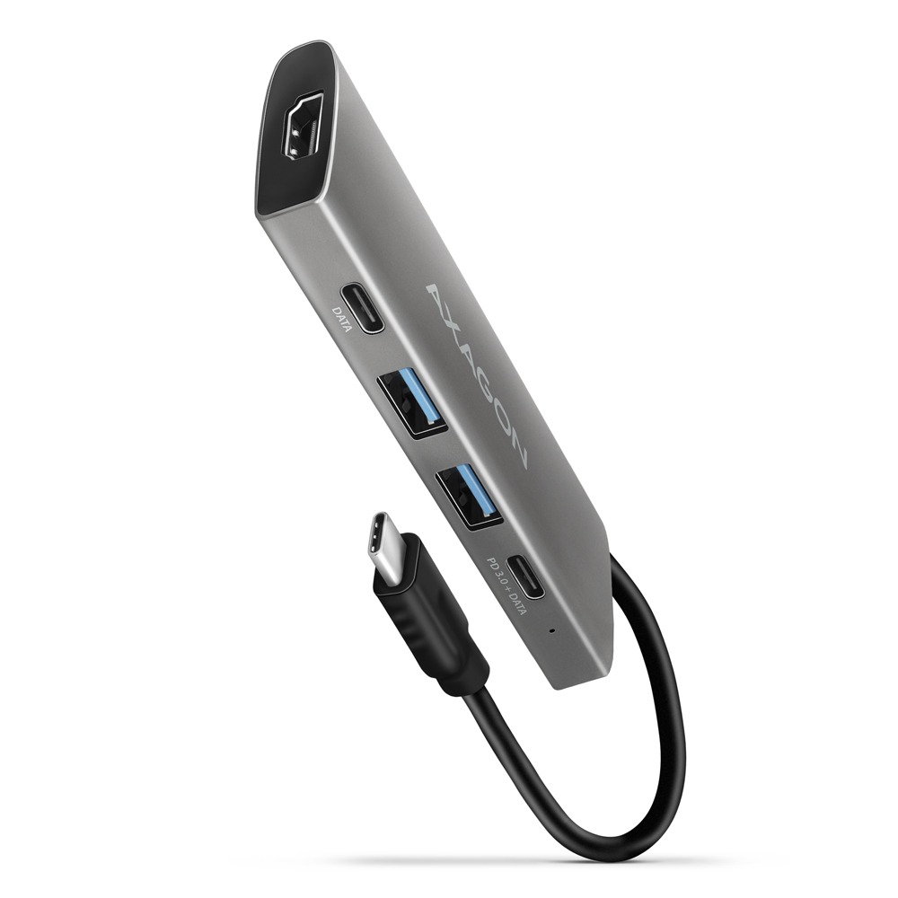 AXAGON HMC-5G21 5-in-1 Hub, USB-C 10 Gbps, 2× USB-A, 2× USB-C, HDMI 4k/30 Hz, PD 60 W, USB-C cable 1