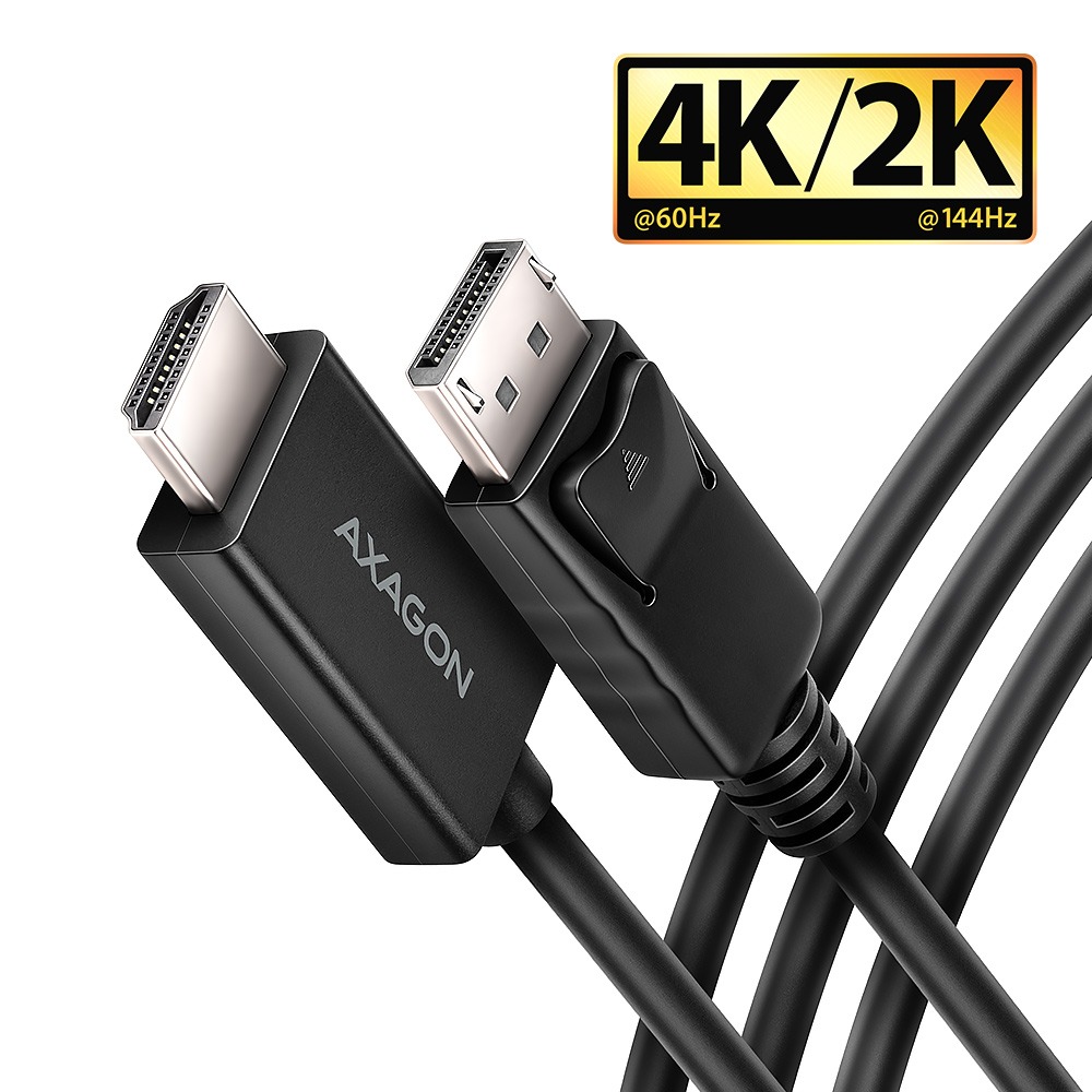 AXAGON RVD-HI20C2, DisplayPort -> HDMI 2.0b cable 1,8 m, 4K/60 Hz, HDR10