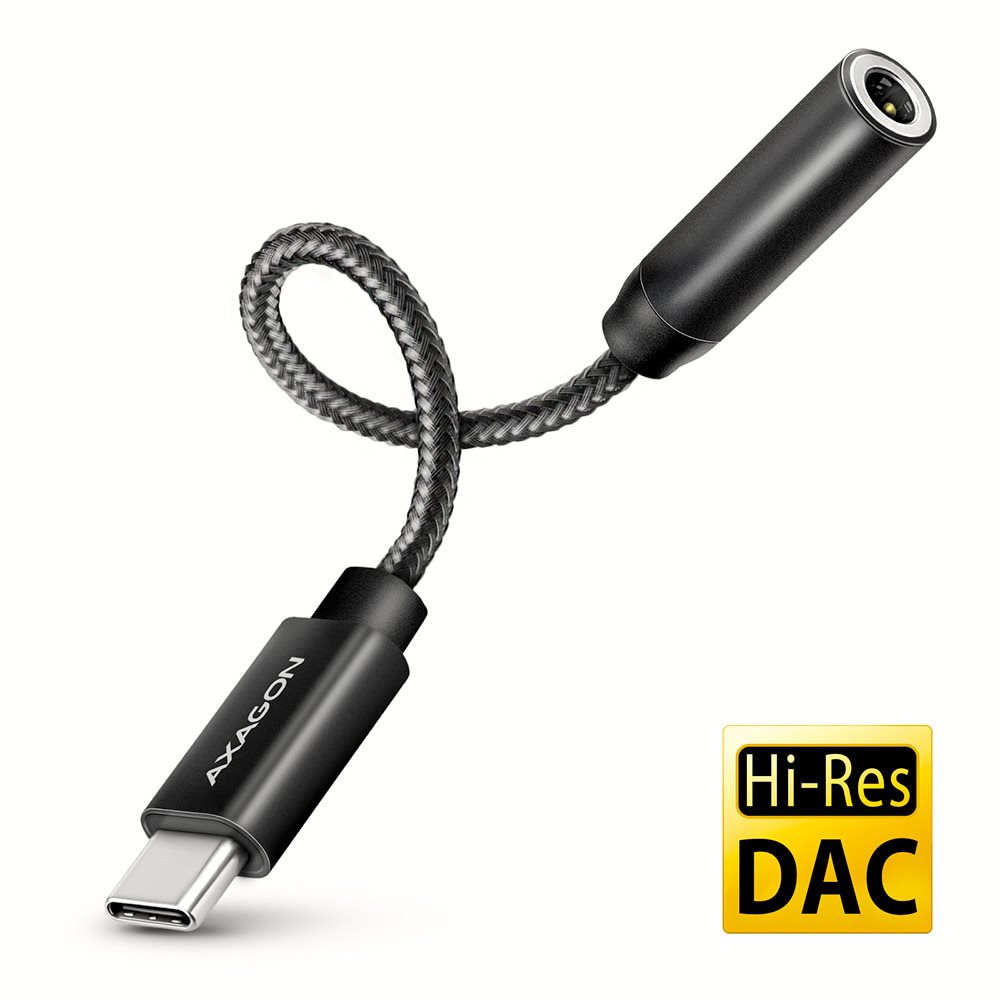 AXAGON ADA-HC, Hi-Res DAC audio adaptér, 384 kHz/32 bit stereo, USB-C to 3.5 mm jack