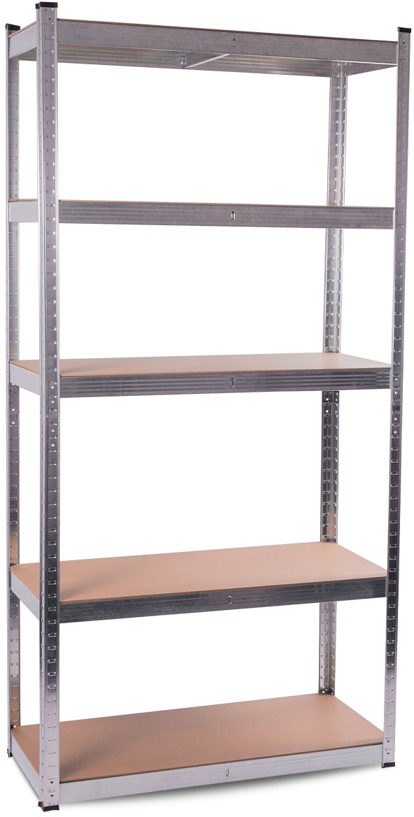 Aga Kovový regál 180 × 90 × 40 cm 5 políc strieborný