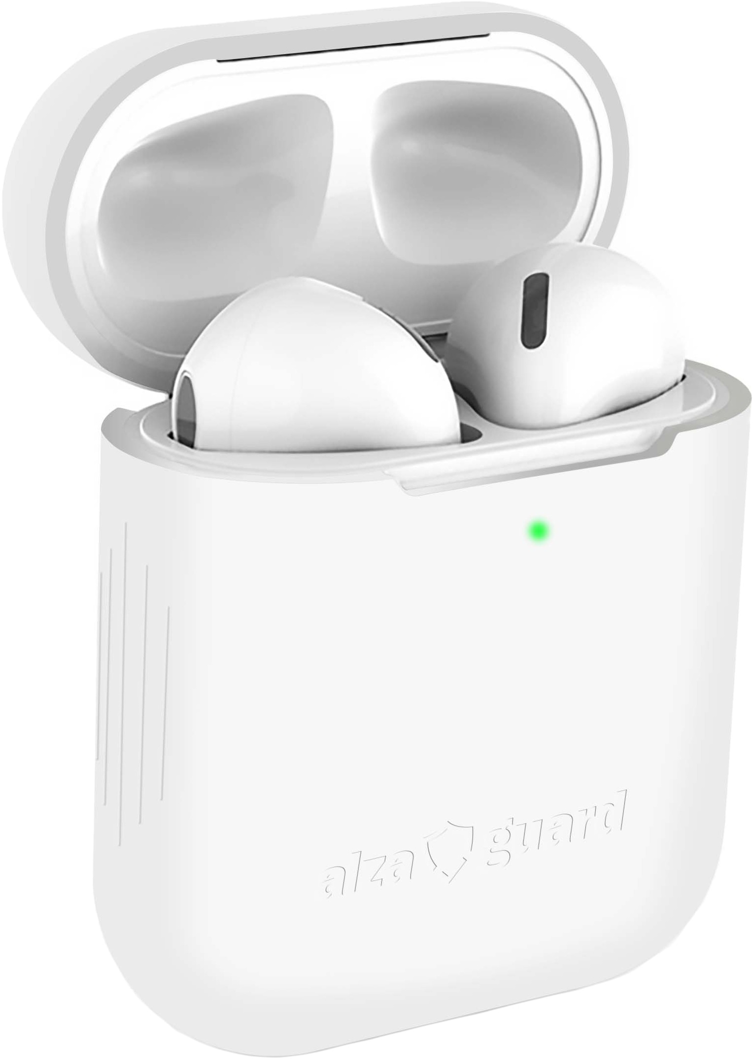 AlzaGuard Skinny Silicone Case na Airpods 1. a 2. generácie, biele