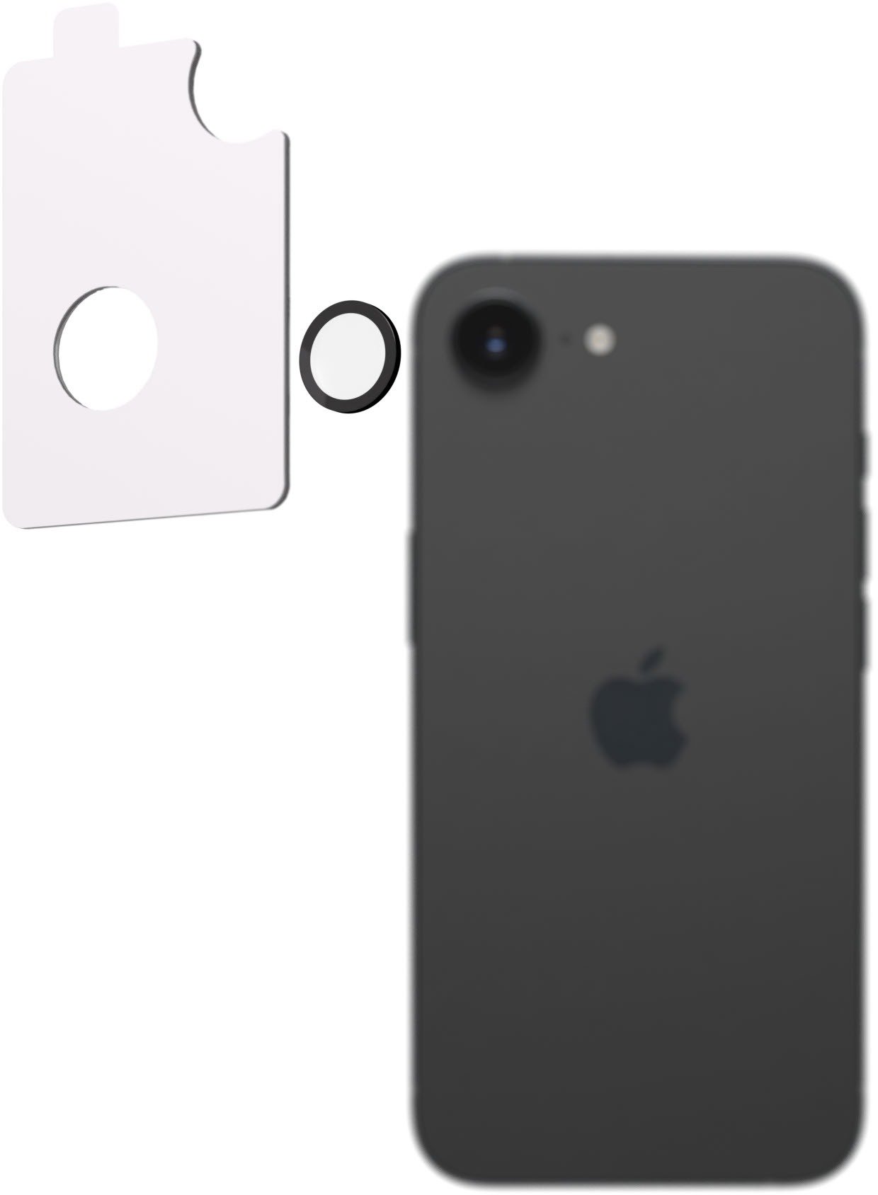AlzaGuard Elite Lens Protector pre iPhone 16e / 17e čierne s inštalačným rámčekom