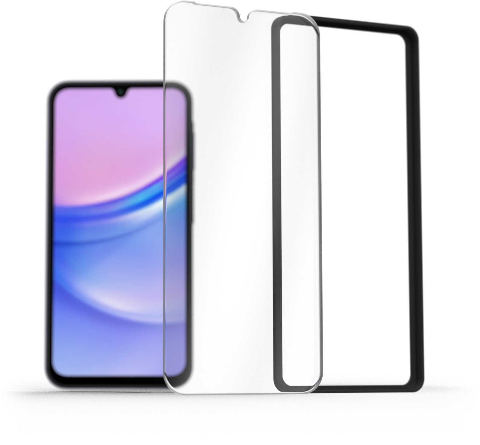 AlzaGuard 2.5D FullCover Glass EasyFit 2 Pack na Samsung Galaxy A15 s inštalačným rámčekom
