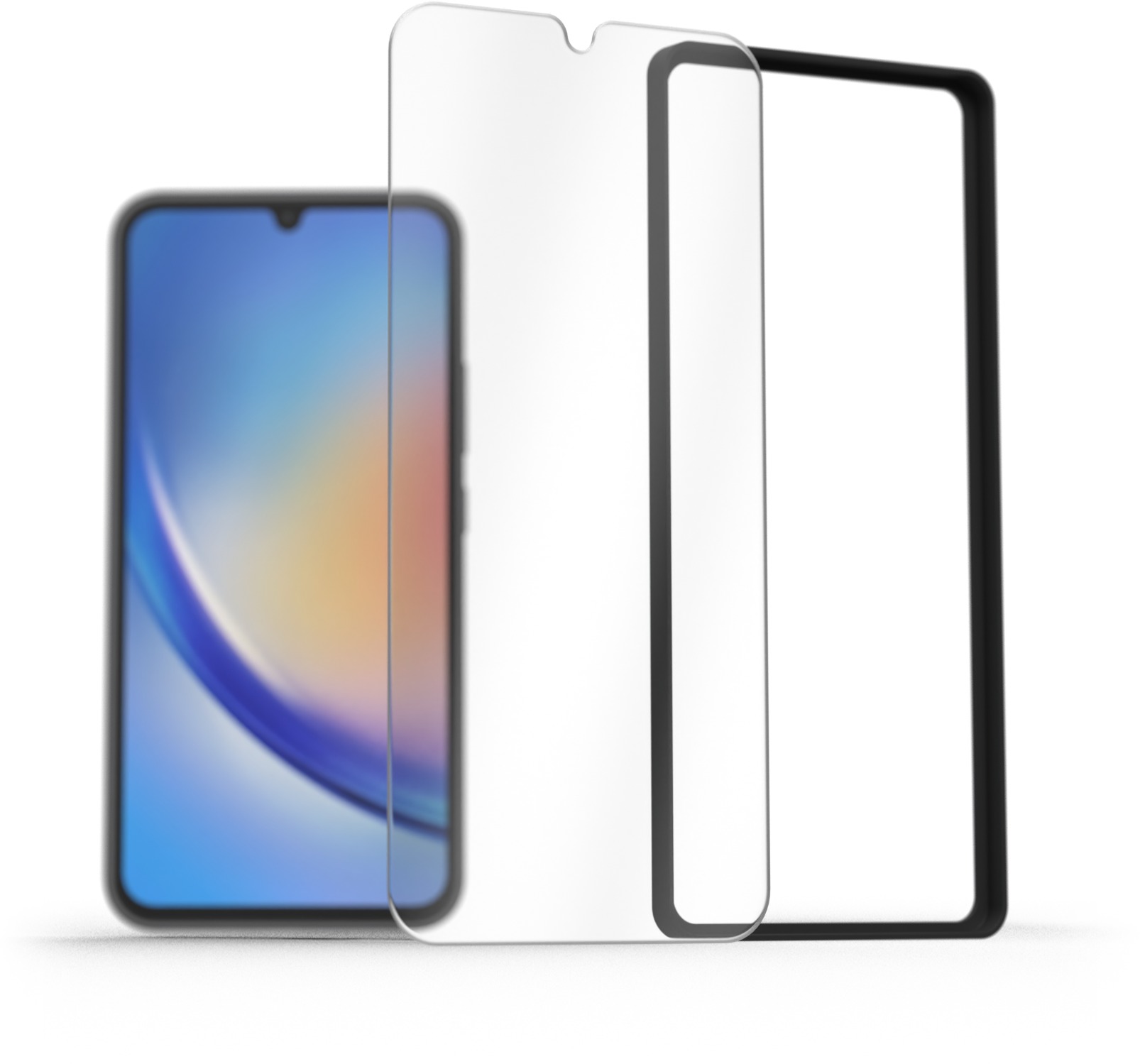 AlzaGuard 2.5D FullCover Glass EasyFit 2 Pack na Samsung Galaxy A34 s inštalačným rámčekom 5G
