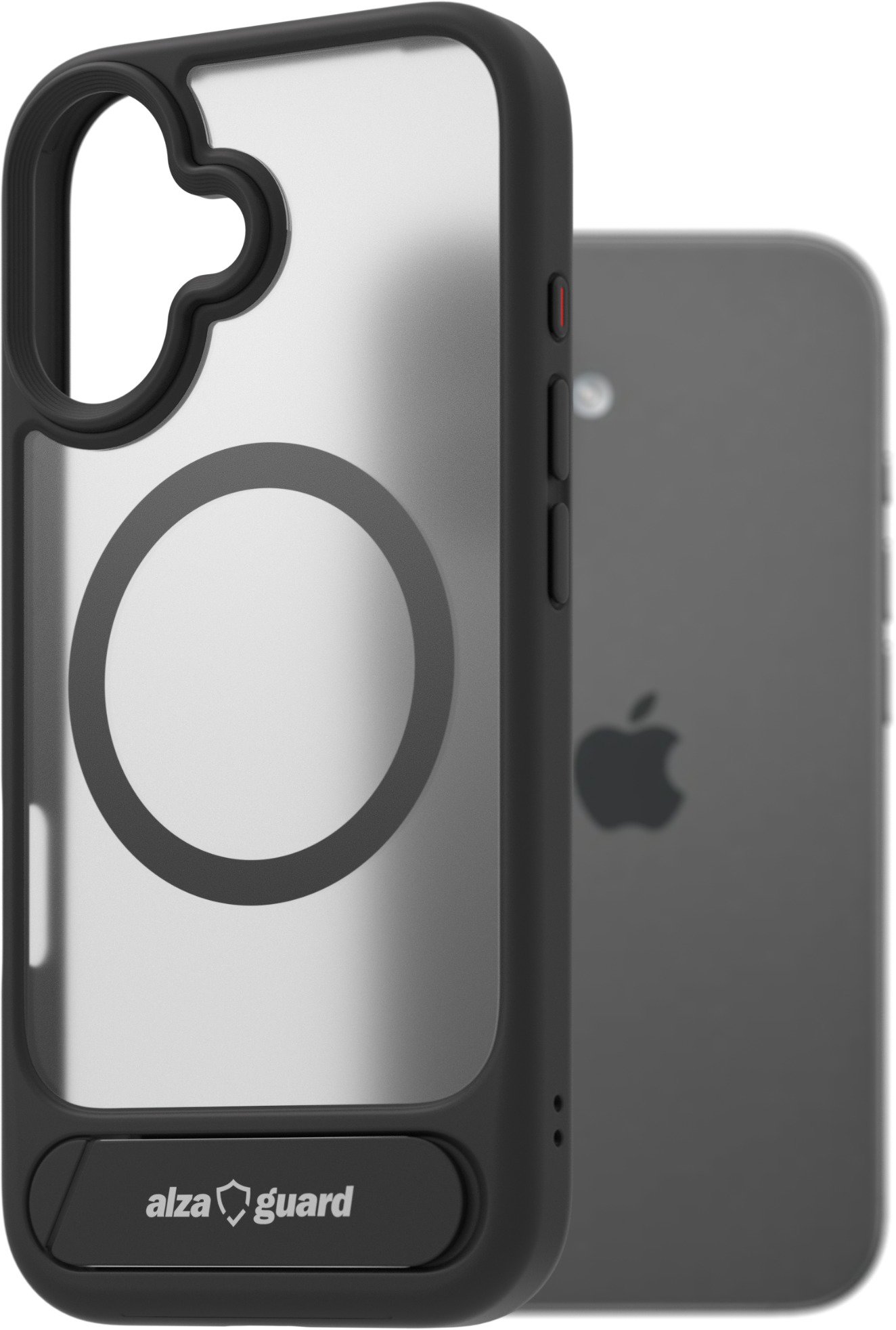 AlzaGuard Matte Case s Stand Compatible with MagSafe na iPhone 17 čierny