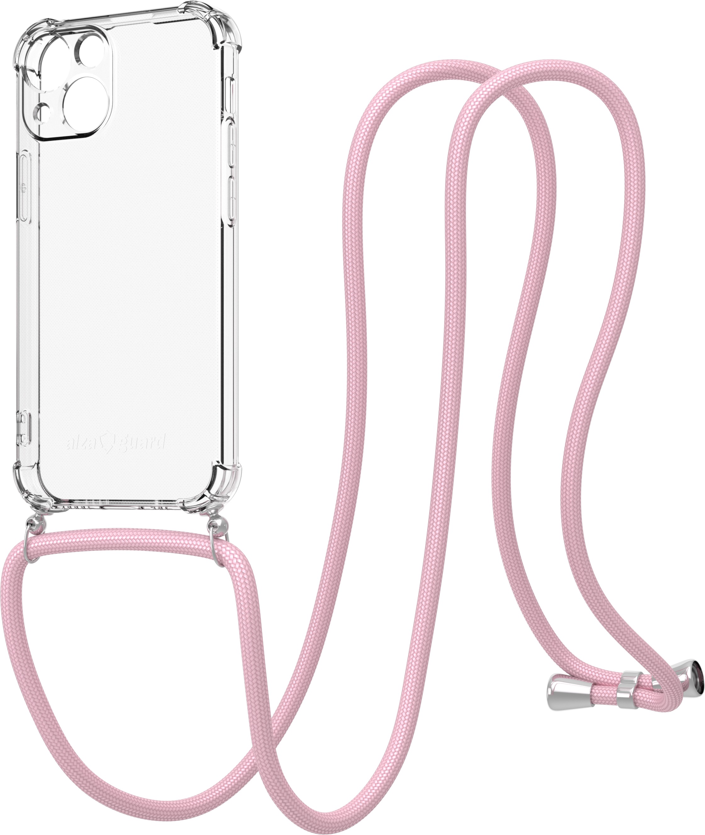AlzaGuard Luxe Lanyard Case na iPhone 13 Mini ružový