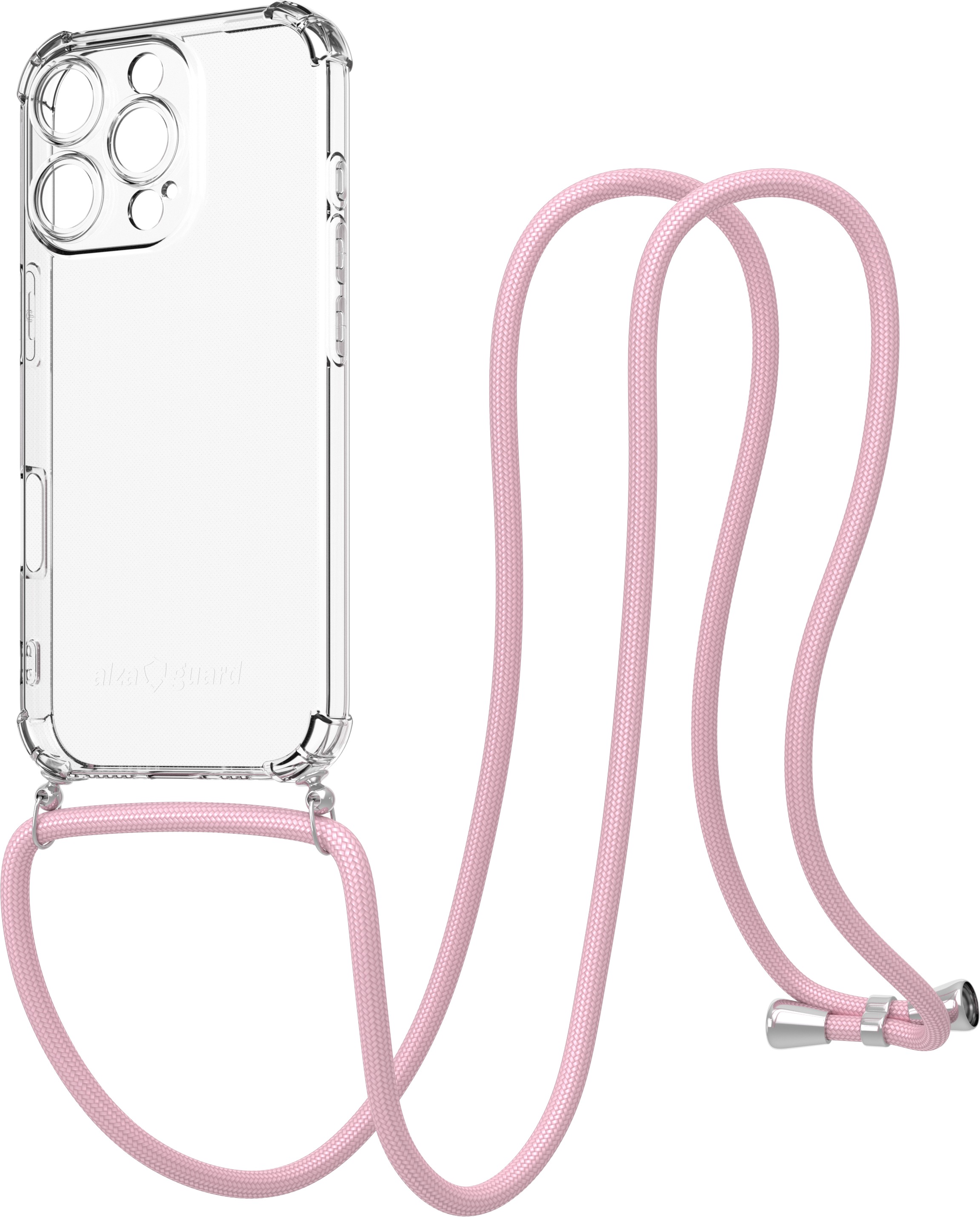 AlzaGuard Luxe Lanyard Case na iPhone 16 Pro ružový