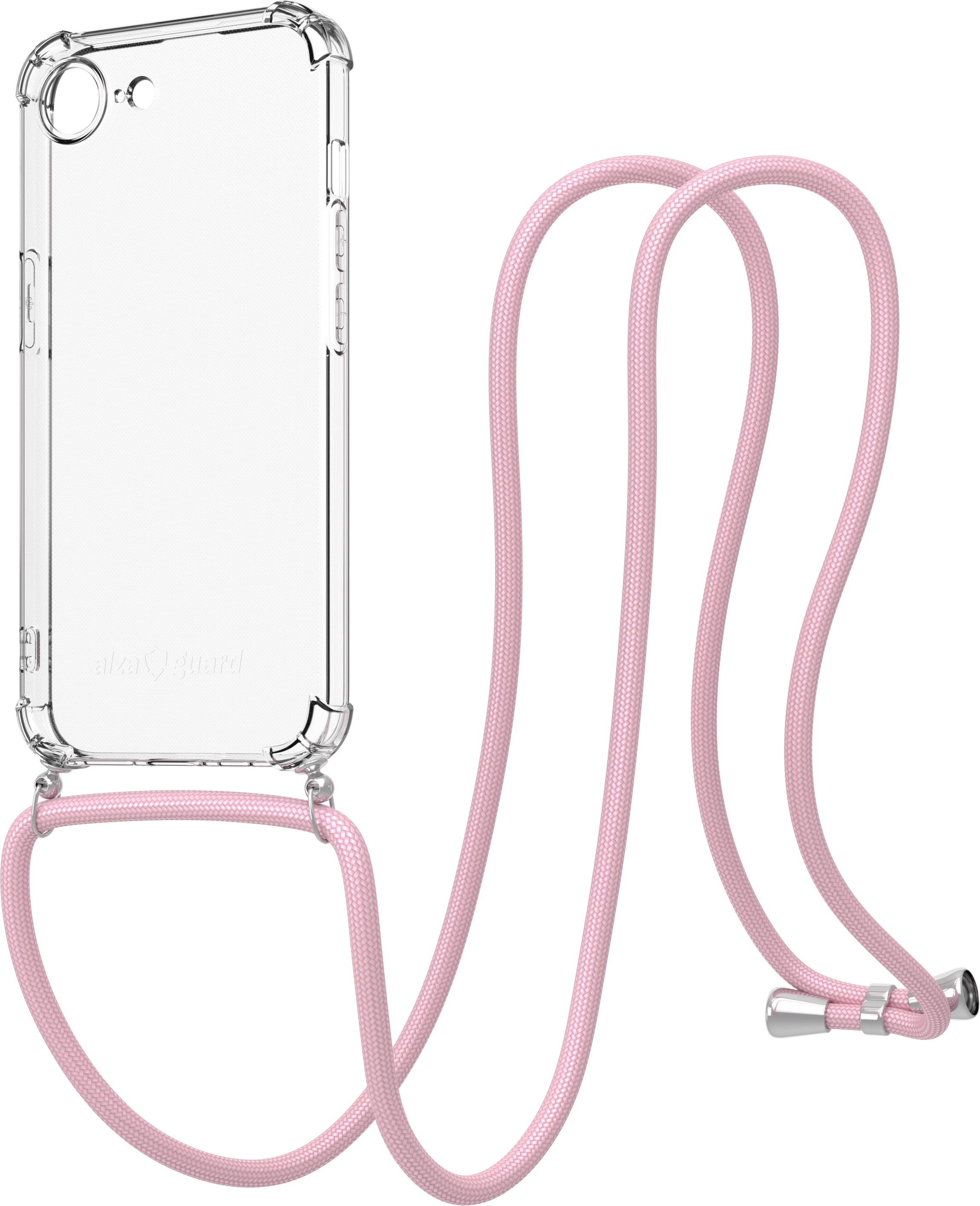 AlzaGuard Luxe Lanyard Case na iPhone 16e / 17e ružový
