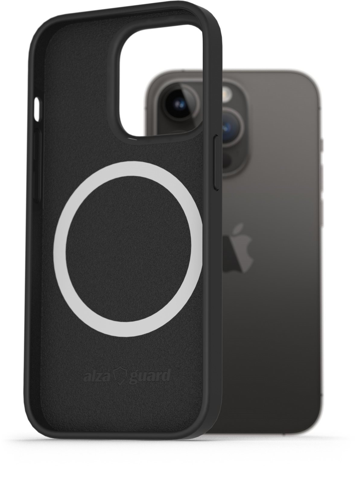 AlzaGuard Silicone Case Compatible with Magsafe iPhone 14 Pro čierny