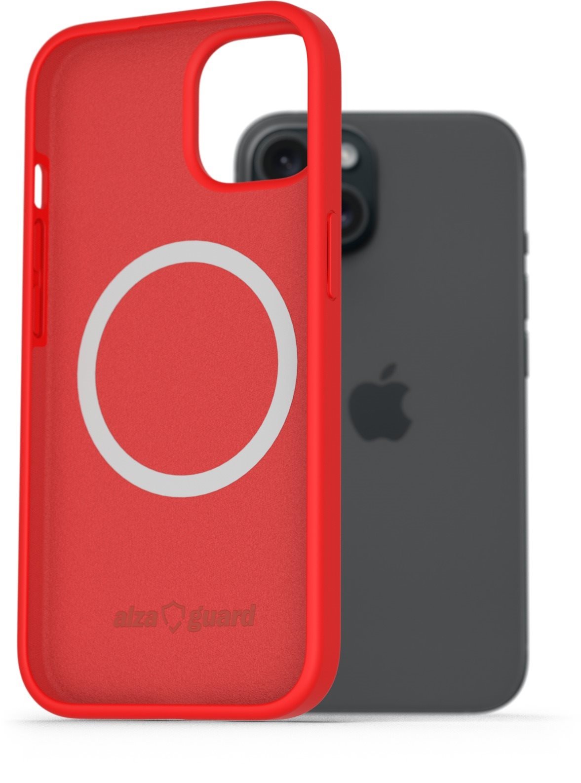 AlzaGuard Silicone Case Compatible with Magsafe iPhone 15 červený