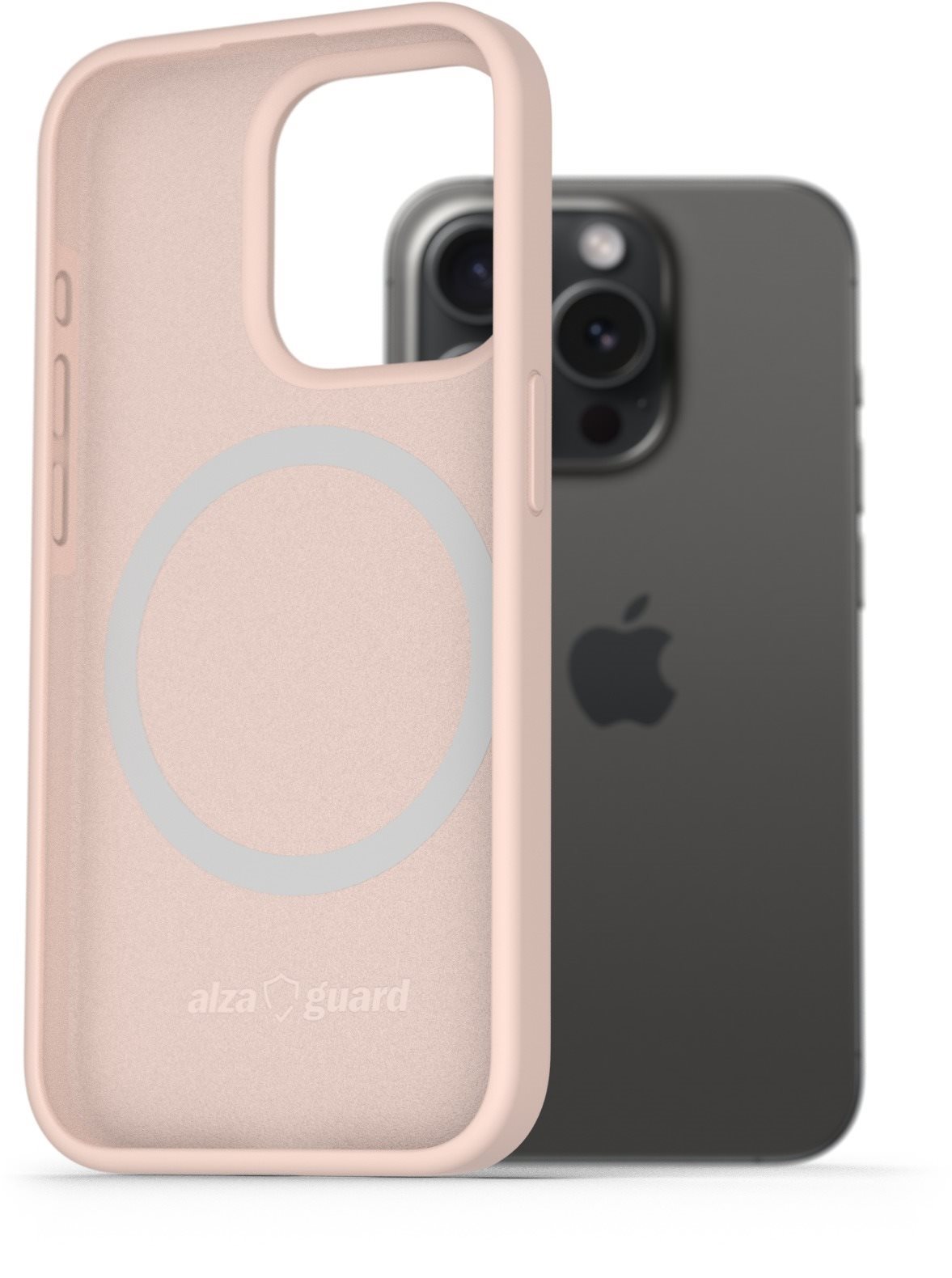 AlzaGuard Silicone Case Compatible with Magsafe iPhone 15 Pro ružový