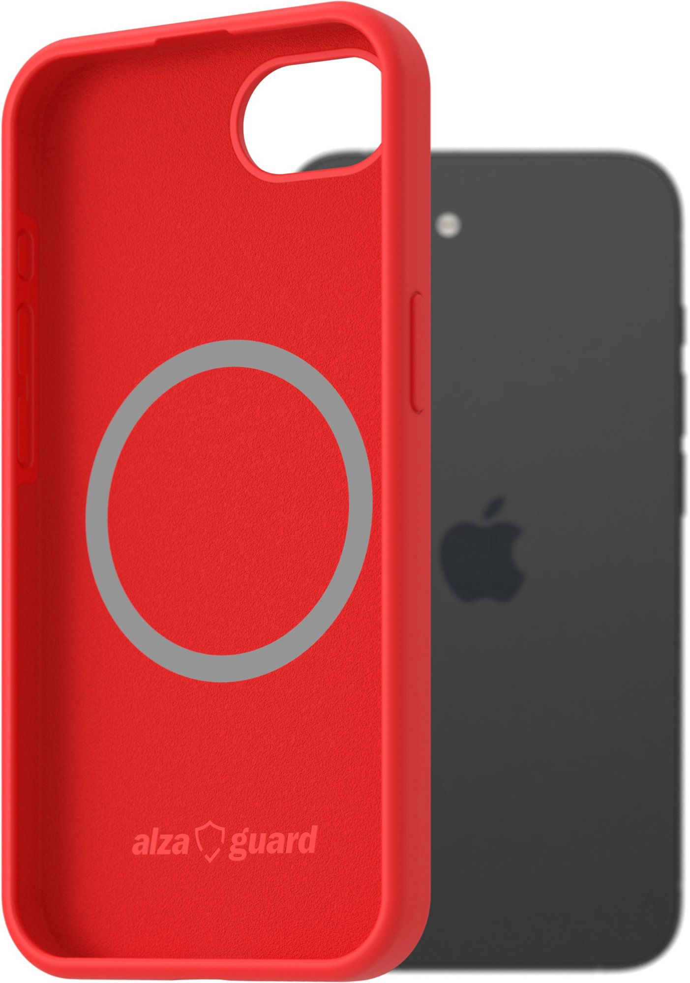 AlzaGuard Silicone Case Compatible with Magsafe pre iPhone 16e / 17e červený