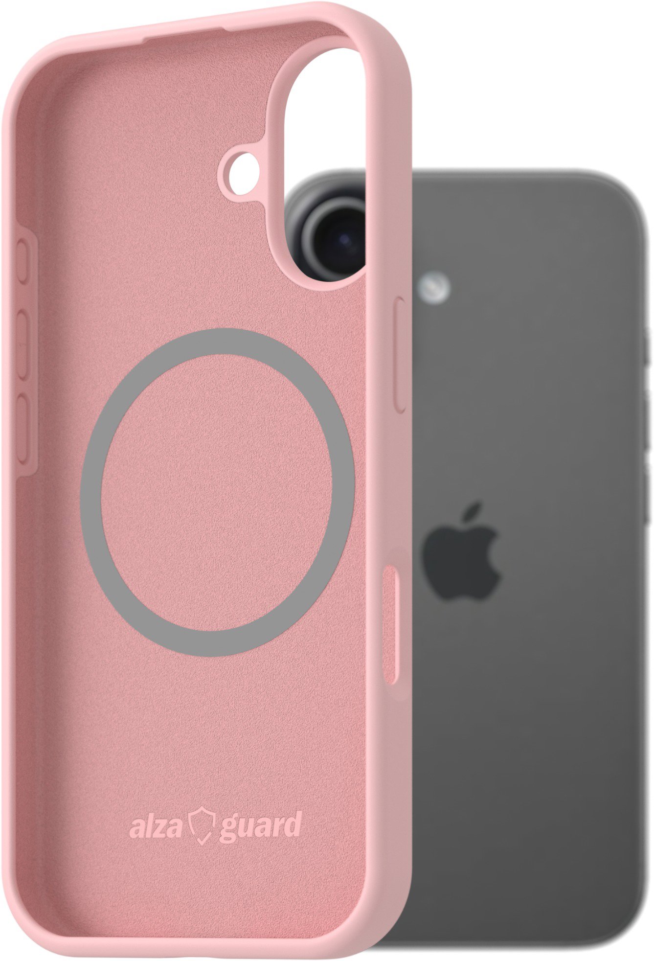 AlzaGuard Silicone Case Compatible with Magsafe na iPhone 17 ružový