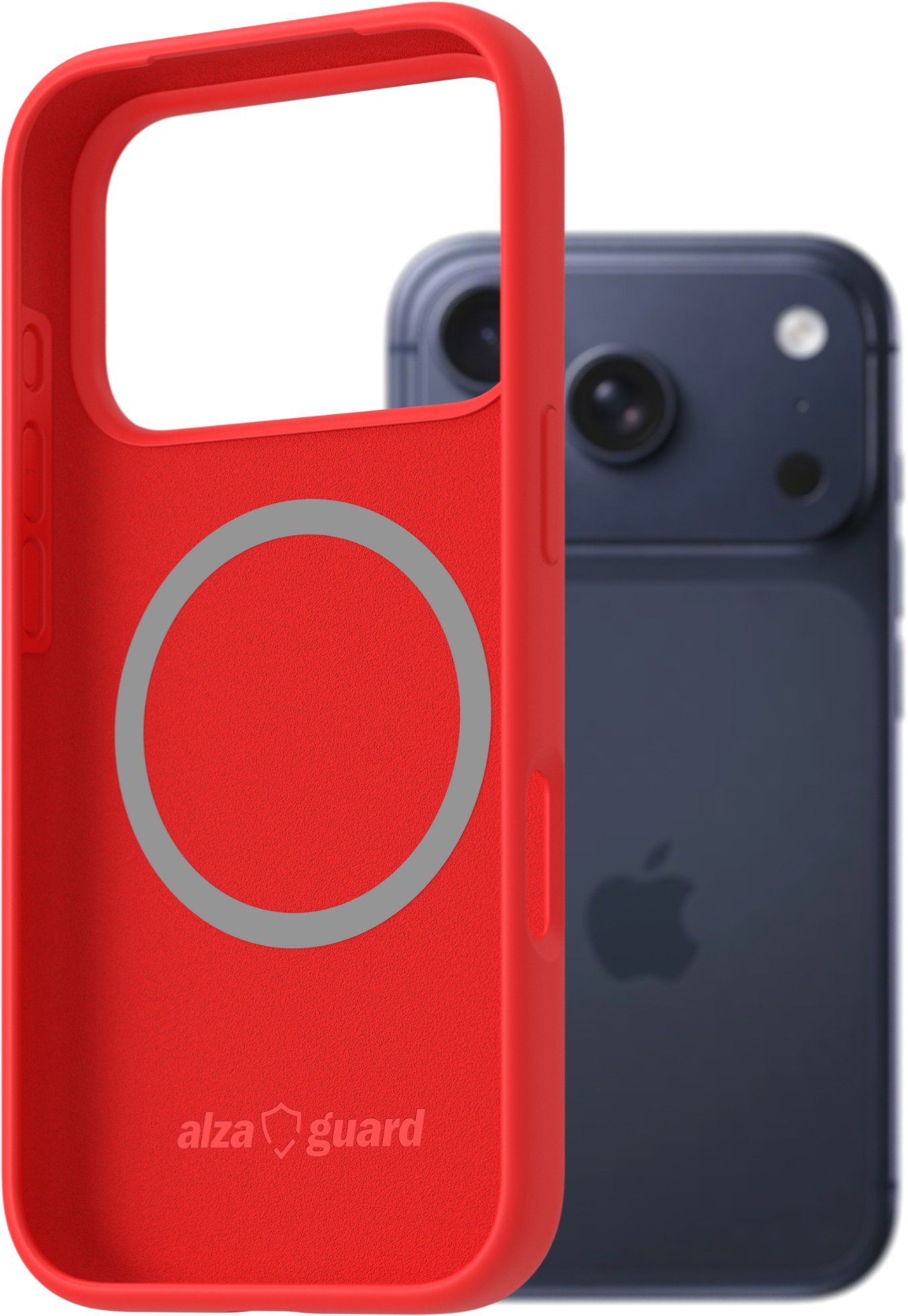 AlzaGuard Silicone Case Compatible with Magsafe na iPhone 17 Pro červený