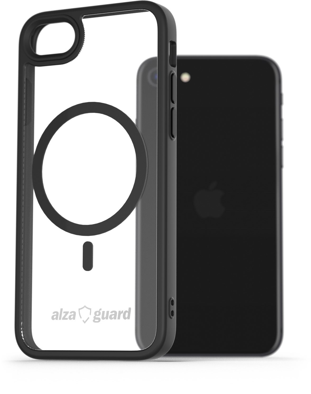 AlzaGuard Clear TPU Case Compatible with Magsafe na iPhone 7/8/SE 2020/SE 2022 čierny