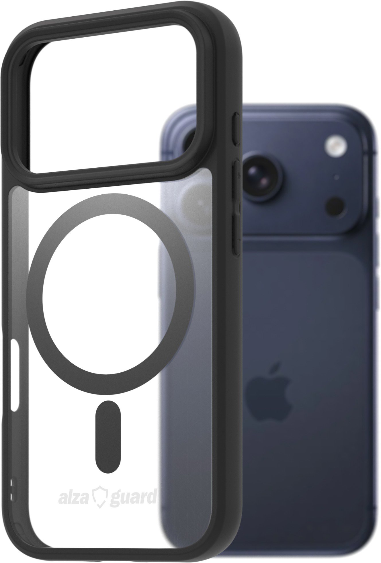 AlzaGuard Clear TPU Case Compatible with Magsafe na iPhone 17 Pro – čierny