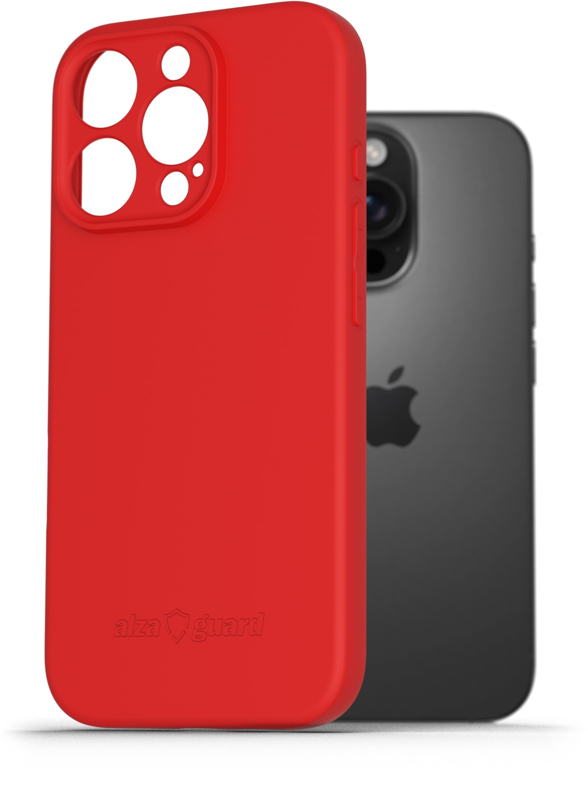 AlzaGuard Matte TPU Case na iPhone 16 Pro červený