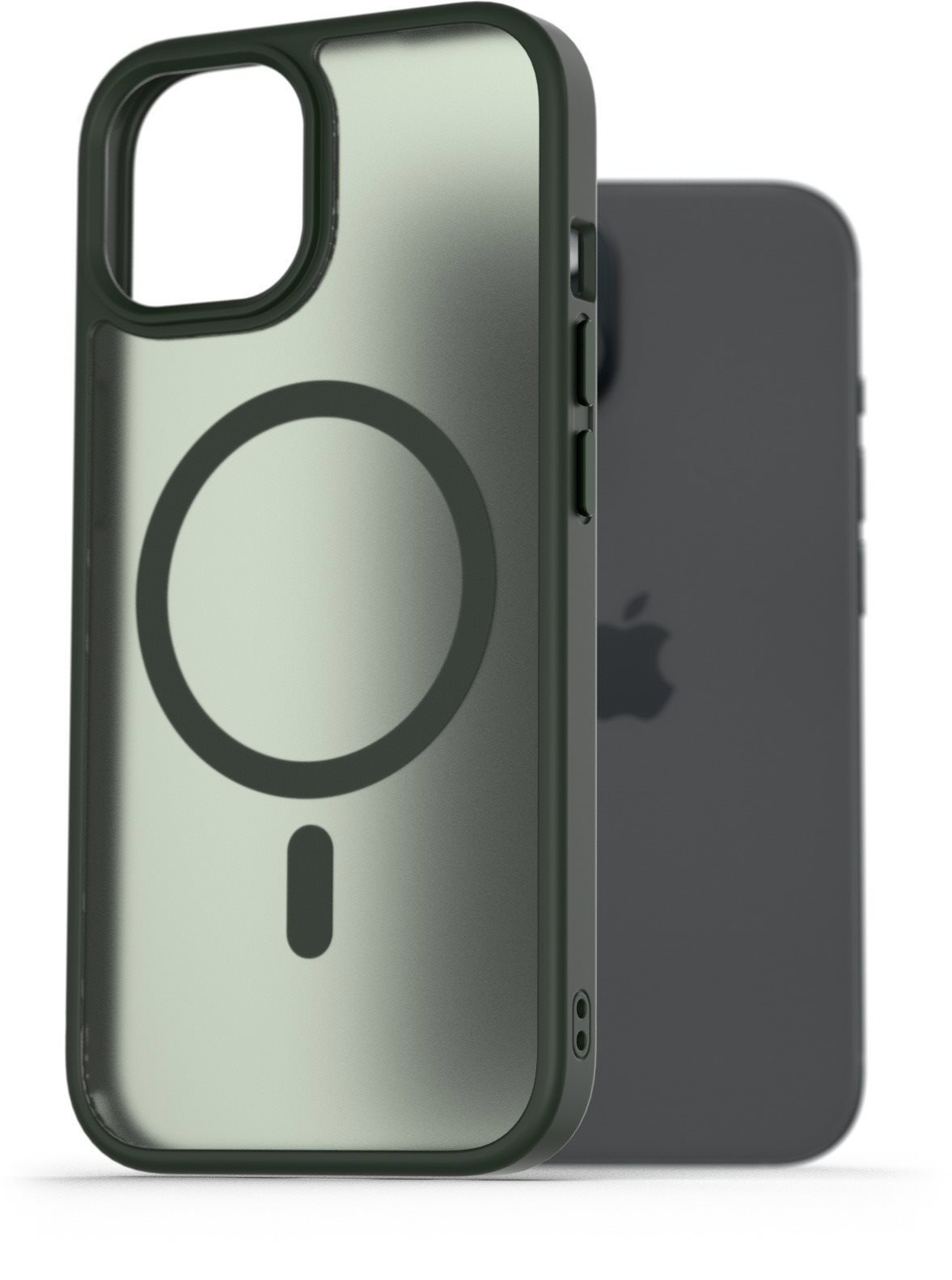 AlzaGuard Matte Case Compatible with Magsafe na iPhone 15 tmavozelený