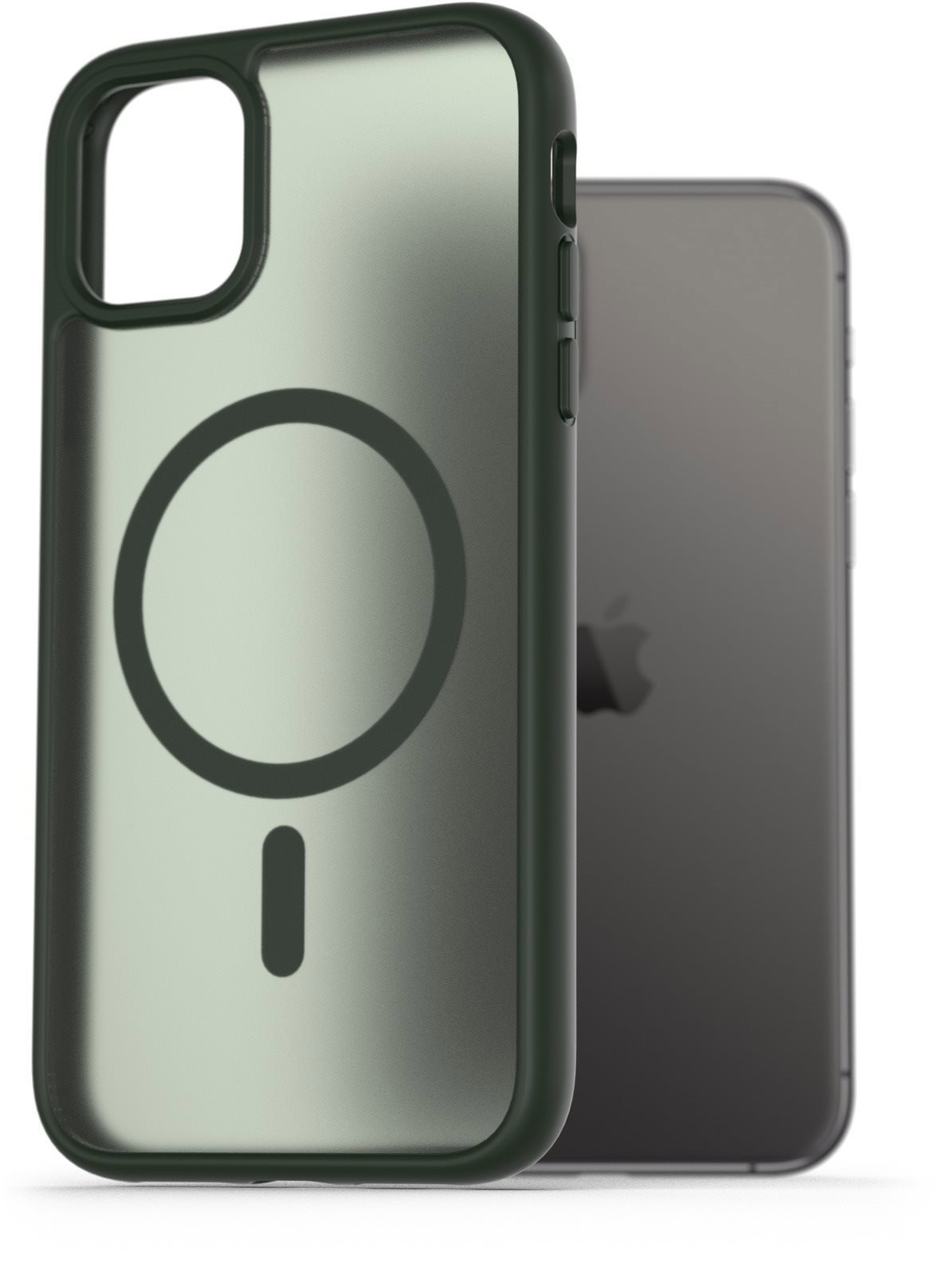 AlzaGuard Matte Case Compatible with Magsafe na iPhone 11 tmavozelený